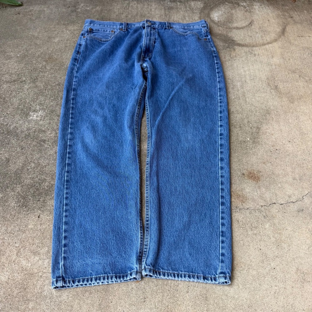 Levis 505 Regular Fit Straight Leg Jeans Mens 42x30 Blue Denim 505-0216 - Picture 2 of 12